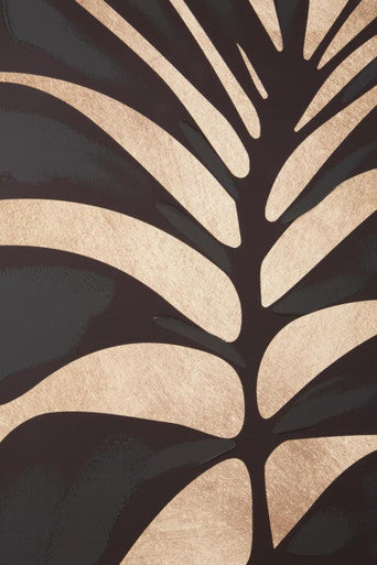 Astratto Canvas Black Leaf Design Wall Art