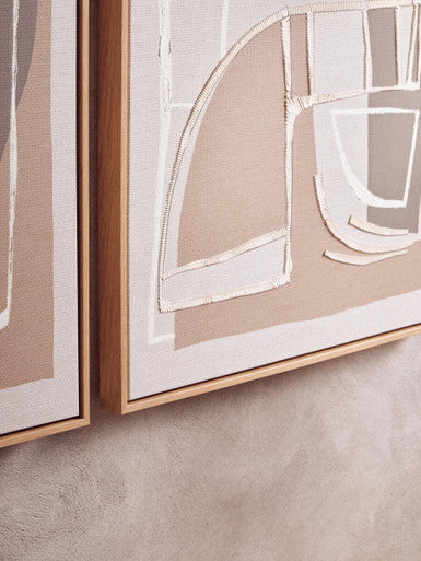 Astratto Set Of 2 Neutral Multi Colour Wall Art