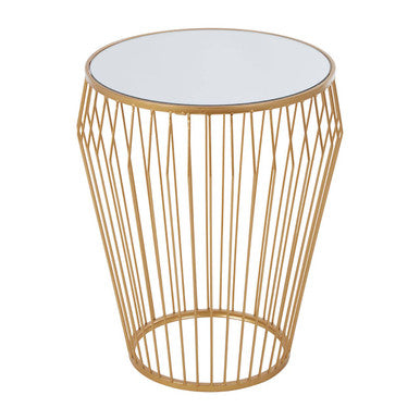 Avantis Round Side Table With Gold Polished Frame