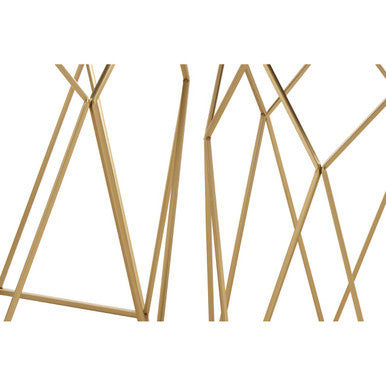 Avantis Set Of 2 Hexagonal Mirrored Top Nesting Tables