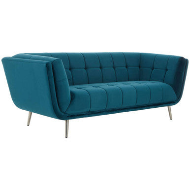 Sabine 3 Seat Green Fabric Sofa
