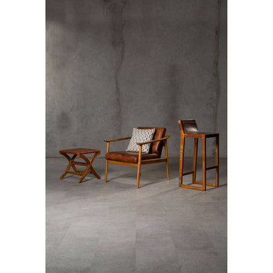 Kendari Brown Leather Barstool