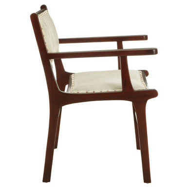 Kendari Leather Teak Wood Dining Chair