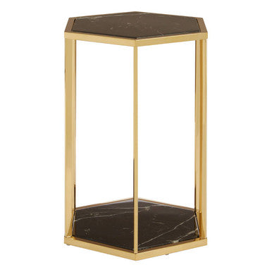 Piermount Black And Gold Finish End Table