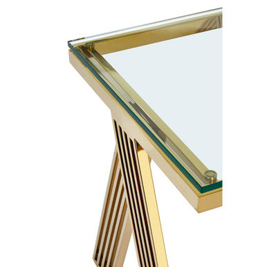 Piermount Gold Finish Side Table