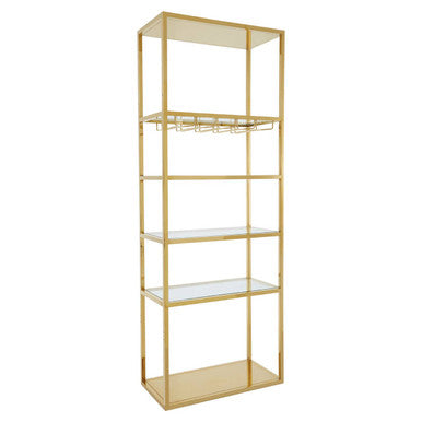 Piermount Gold Bar Shelf Unit With Glass Rack
