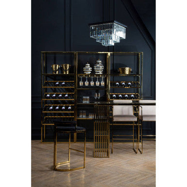 Piermount Gold Bar Shelf Unit With Glass Rack