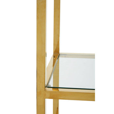 Piermount Gold Bar Shelf Unit With Glass Rack