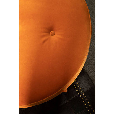 Manhattan Orange Velvet Footstool