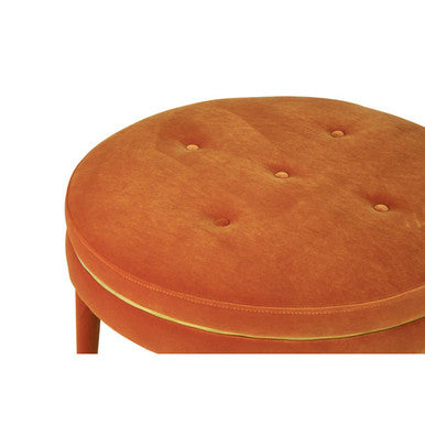 Manhattan Orange Velvet Footstool