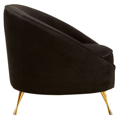 Manhattan Black Velvet Armchair