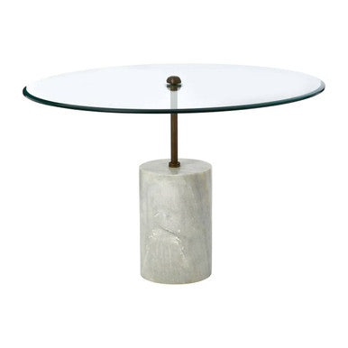 Rany Glass And White Marble Side Table