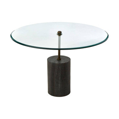 Rany Glass And Black Marble Side Table