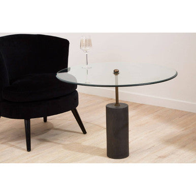 Rany Glass And Black Marble Side Table