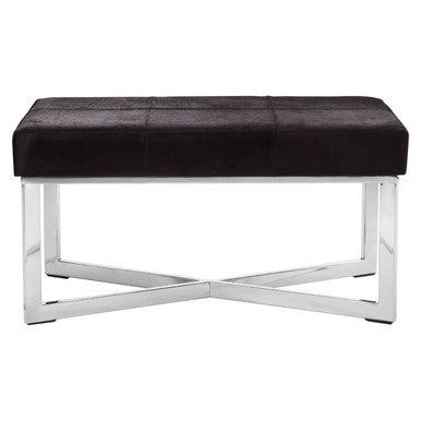 Kensington Townhouse Black Leather Bench