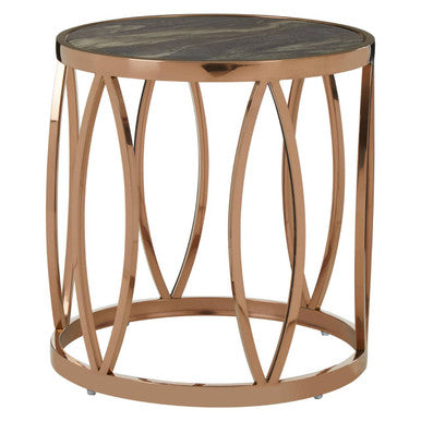 Tula Round Side Table With Leaf Base