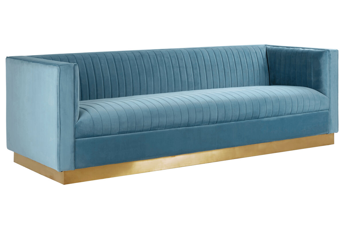 Opal 3 Seat Light Blue Sofa