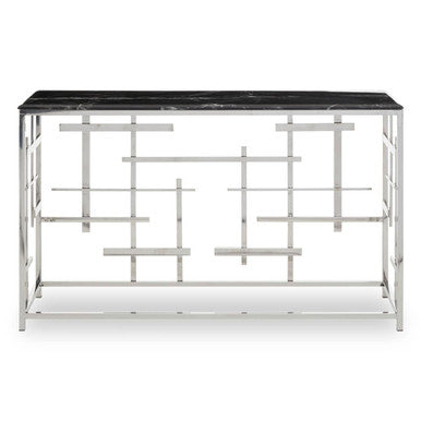 Aprilia Black Marble Console Table