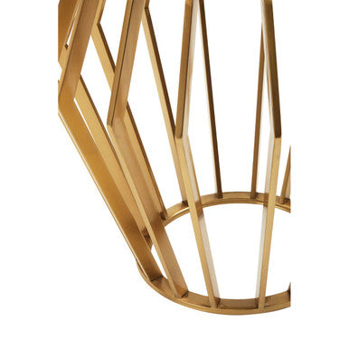 Ackley Gold Round Side Table with Black Glass