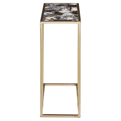 Vita Black And Gold Agate Side Table