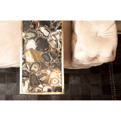 Vita Black And Gold Agate Side Table