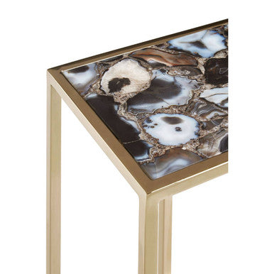 Vita Black And Gold Agate Side Table
