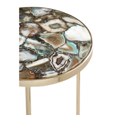 Vita Green Agate Round Side Table