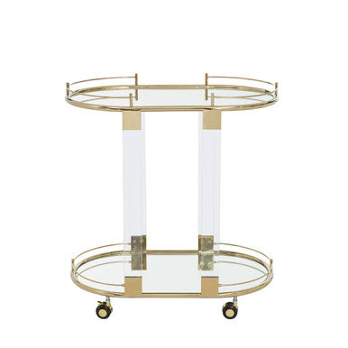 Oria Drinks Trolley With Warm Gold Metallic Frame