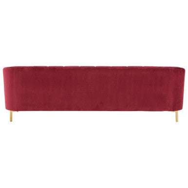 Bella 3 Seat Wine Velvet Sofa