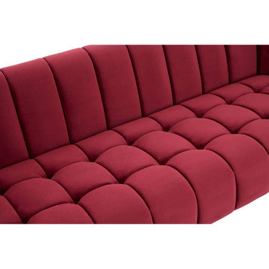 Bella 3 Seat Wine Velvet Sofa