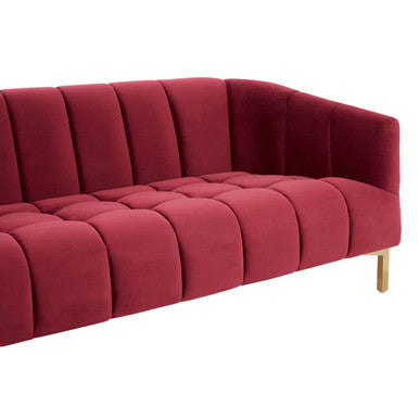 Bella 3 Seat Wine Velvet Sofa