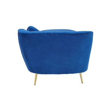 Felizia Midnight Blue Velvet Left Arm Chaise Longue