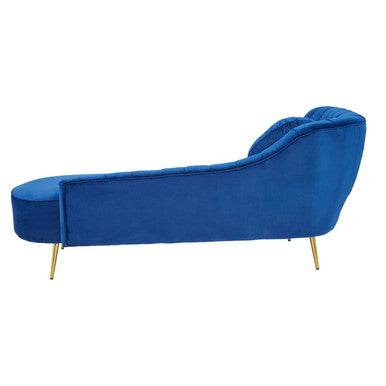 Felizia Midnight Blue Velvet Left Arm Chaise Longue