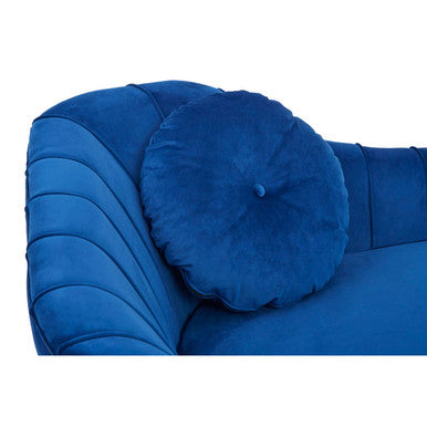 Felizia Midnight Blue Velvet Left Arm Chaise Longue
