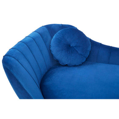Felizia Midnight Blue Velvet Left Arm Chaise Longue