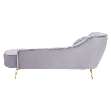 Felizia Grey Velvet Left Hand Chaise Longue