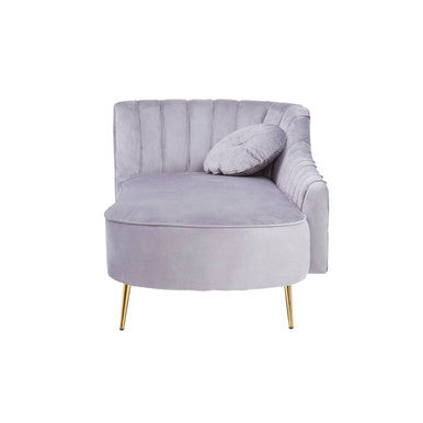 Felizia Grey Velvet Left Hand Chaise Longue