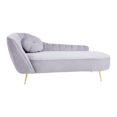 Felizia Grey Velvet Left Hand Chaise Longue