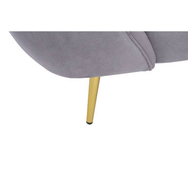 Felizia Grey Velvet Left Hand Chaise Longue