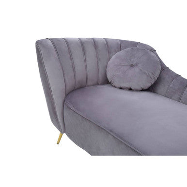 Felizia Grey Velvet Left Hand Chaise Longue