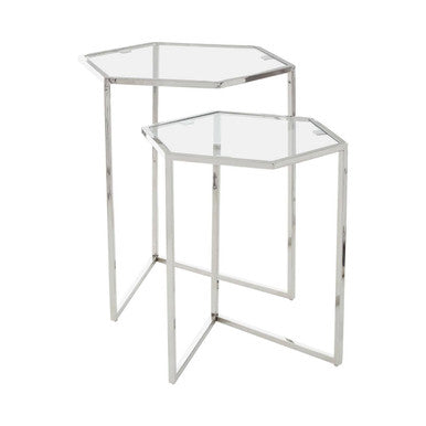 Herber Set Of 2 Silver Finish Tables