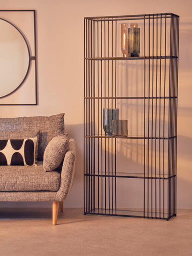 Trento Five Tier Black Bookshelf