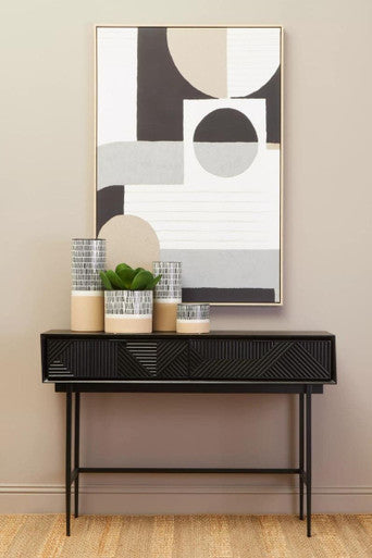 Jakara Black 2 Drawer Console Table