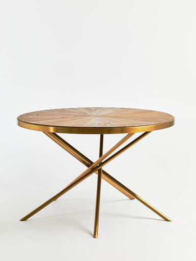 Jana Round Fir Wood Dining Table with Splayed Legs