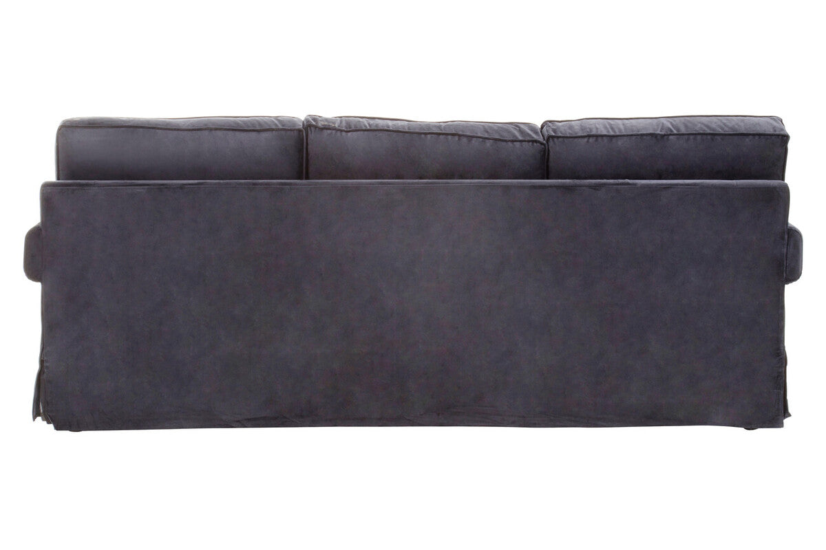 Ralph Three Seat Black Velvet Sofa