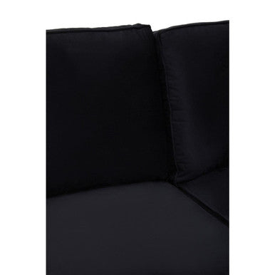 Ralph Three Seat Black Velvet Right Chaise Sofa