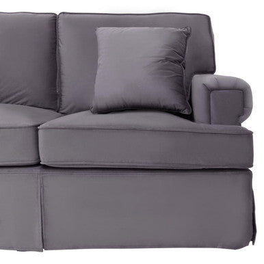 Ralph Three Seat Grey Velvet Sofa