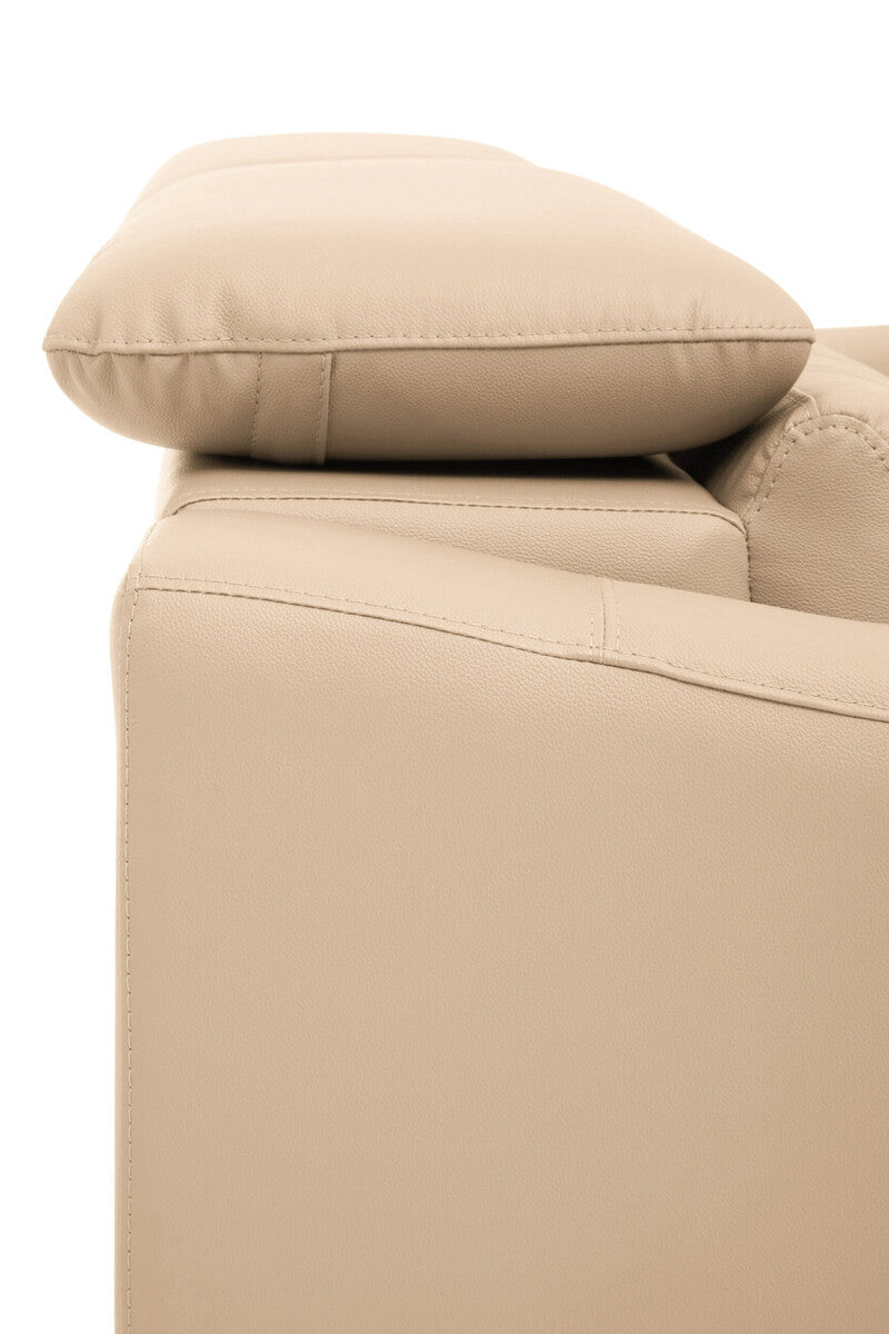 Padua 3 Seat Stone Leather Sofa