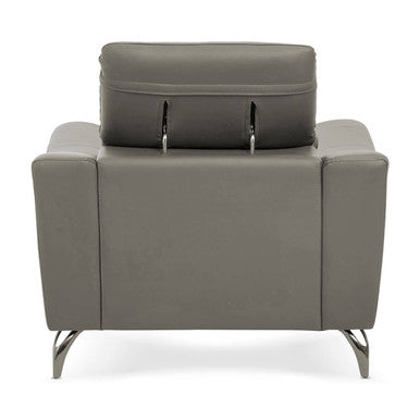 Padua Grey Finish Leather Armchair