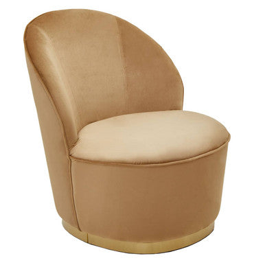Tamra Beige Velvet Gold Base Chair